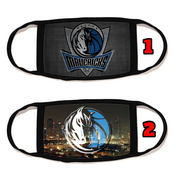 2 PACKS Dallas Mavericks face mask face cover reu